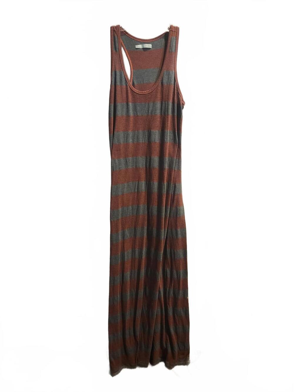 Maurice's Red/Grey Striped Tank Maxi Dress. Women's Size Large. 65 inches long